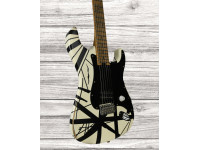 EVH  Striped Series 78 Eruption Maple Fingerboard White with Black Stripes Relic